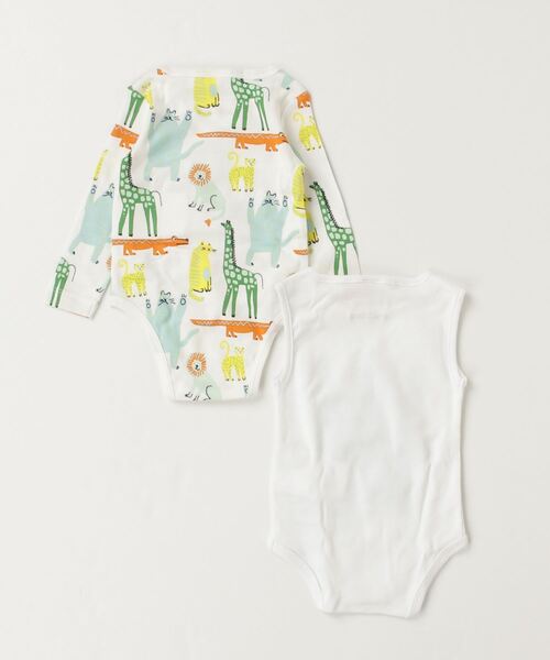 STELLA McCARTNEY(ステラマッカートニー)の「STELLA McCARTNEY (ステラマッカートニー) Baby アニマル長袖ロンパースセット(ロンパース・キッズ・ホワイト・6M)」の2枚目の写真