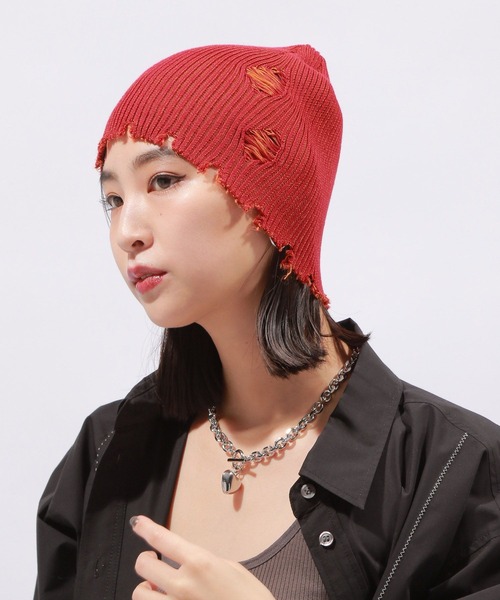 PAGEBOY（ページボーイ）の「ダメージビーニー（ニットキャップ/ビーニー・レディース・ブラック/ブルー/レッド・FREE）」の22枚目の写真