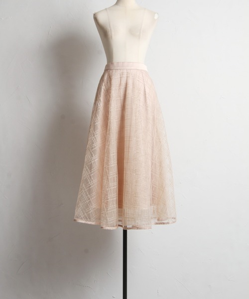 tocco closet(トッコ クローゼット)の「ラインスパンコールチュールフレアスカート(スカート・レディース・ブラック/ベージュ・M)」の13枚目の写真