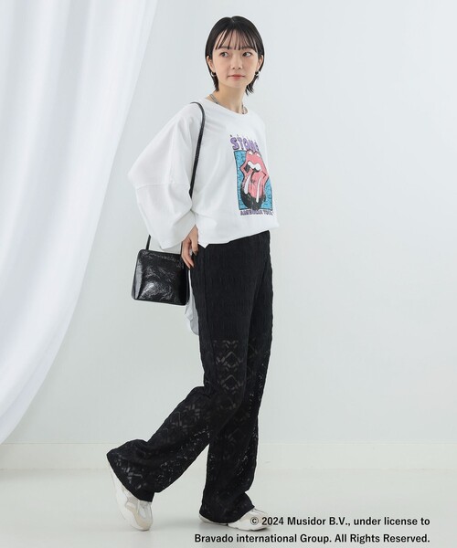 Ray BEAMS（レイビームス）の「Ray BEAMS / カット レース シアー パンツ（その他パンツ・レディース・ブラック/オフホワイト・1/0）」の10枚目の写真