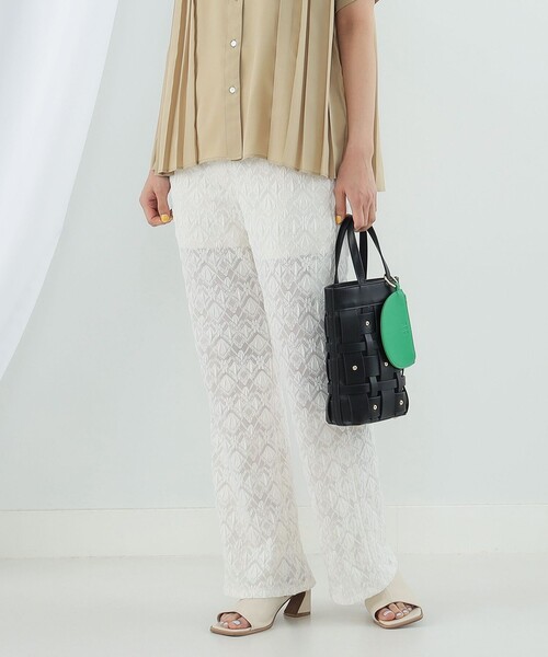 Ray BEAMS（レイビームス）の「Ray BEAMS / カット レース シアー パンツ（その他パンツ・レディース・ブラック/オフホワイト・1/0）」の6枚目の写真