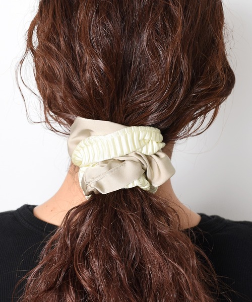 シュシュカラー確認ページ④ 光沢サテン×プリーツ/シュシュ（シュシュ）｜Flowering（フラワー