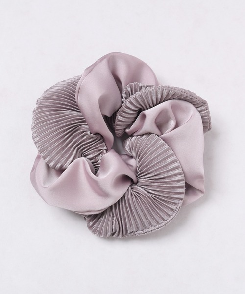 光沢サテン×プリーツ/シュシュ（シュシュ）｜Flowering（フラワー