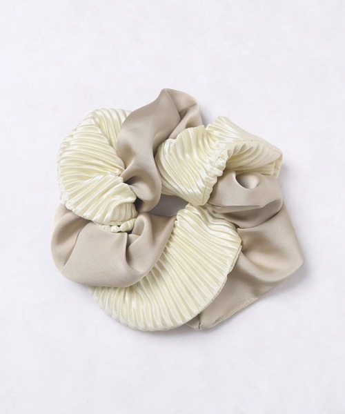 光沢サテン×プリーツ/シュシュ（シュシュ）｜Flowering（フラワー