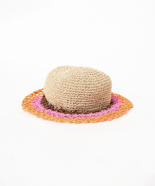 Ray BEAMS(レイビームス)の「Ray BEAMS / マルチ ボーダー ペーパー ハット(ハット・レディース・グリーン系その他/ナチュラル・ONE SIZE)」の6枚目の写真