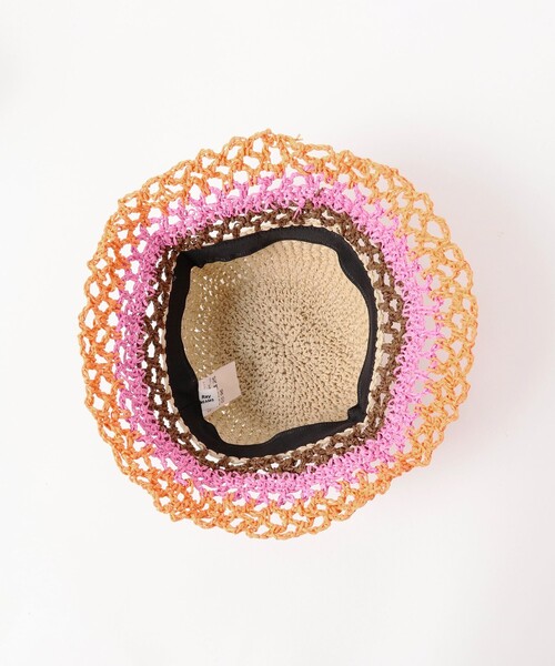 Ray BEAMS(レイビームス)の「Ray BEAMS / マルチ ボーダー ペーパー ハット(ハット・レディース・グリーン系その他/ナチュラル・ONE SIZE)」の8枚目の写真