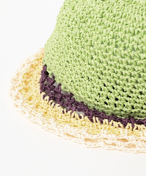 Ray BEAMS(レイビームス)の「Ray BEAMS / マルチ ボーダー ペーパー ハット(ハット・レディース・グリーン系その他/ナチュラル・ONE SIZE)」の12枚目の写真