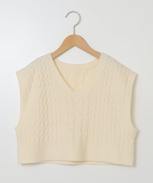 a.v.v（アーヴェヴェ）の「[160]【2点セット】ケーブルベストセット（ベスト・キッズ・グレー/アイボリー・160）」の8枚目の写真