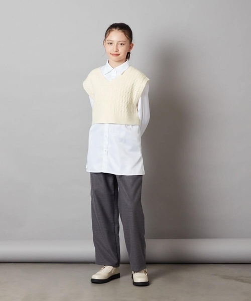 a.v.v（アーヴェヴェ）の「[160]【2点セット】ケーブルベストセット（ベスト・キッズ・グレー/アイボリー・160）」の14枚目の写真