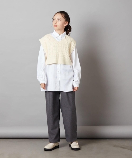 a.v.v（アーヴェヴェ）の「[160]【2点セット】ケーブルベストセット（ベスト・キッズ・グレー/アイボリー・160）」の17枚目の写真