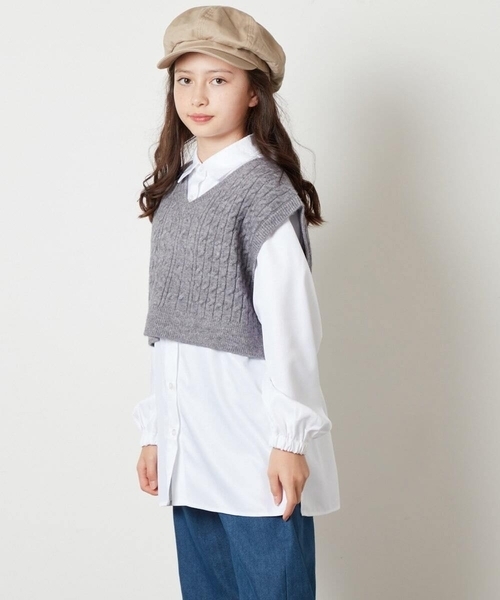 a.v.v（アーヴェヴェ）の「[160]【2点セット】ケーブルベストセット（ベスト・キッズ・グレー/アイボリー・160）」の20枚目の写真