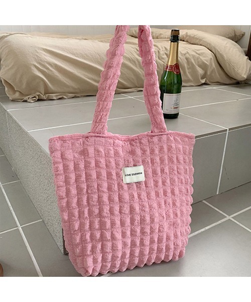 Miniministore(ミニミニストア)の「ぽこぽこトートバッグ ワッフル風バッグ(トートバッグ・レディース・イエロー/アイボリー/ピンク/ブラック/ブルー・FREE)」の21枚目の写真