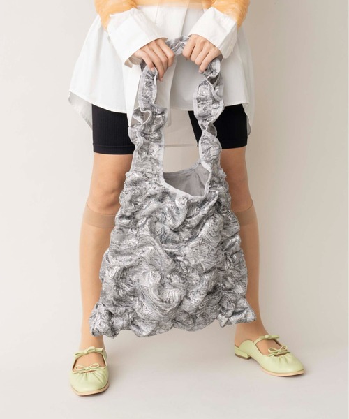 Casselini（キャセリーニ）の「Casselini(キャセリーニ)スクエアギャザートート（トートバッグ・レディース・アイボリー/ブラック/サックスブルー/オレンジ/ブルー/ゴールド/シルバー/グリーン・FREE）」の11枚目の写真