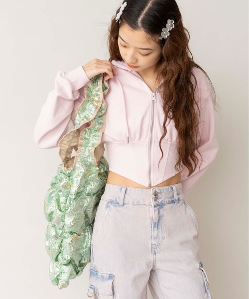 Casselini（キャセリーニ）の「Casselini(キャセリーニ)スクエアギャザートート（トートバッグ・レディース・アイボリー/ブラック/サックスブルー/オレンジ/ブルー/ゴールド/シルバー/グリーン・FREE）」の14枚目の写真