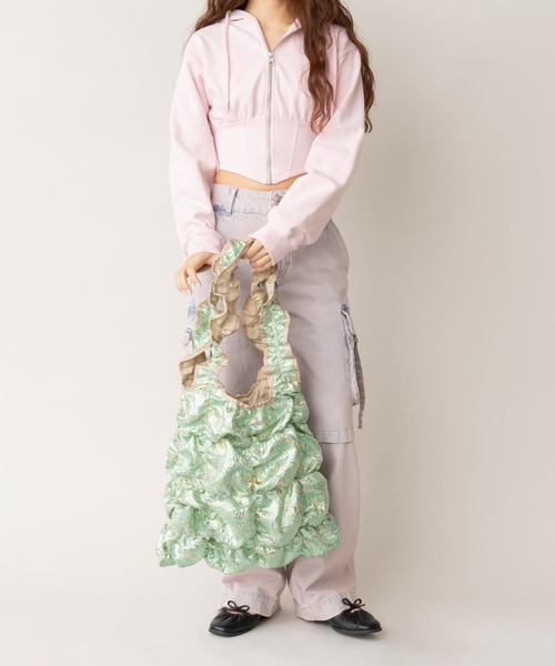 Casselini（キャセリーニ）の「Casselini(キャセリーニ)スクエアギャザートート（トートバッグ・レディース・アイボリー/ブラック/サックスブルー/オレンジ/ブルー/ゴールド/シルバー/グリーン・FREE）」の16枚目の写真