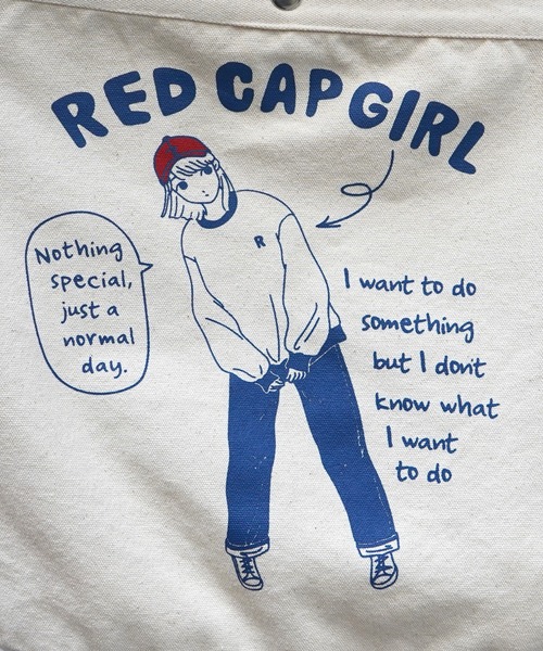 Red Cap Girl（レッドキャプガール）の「25SS イラストプリント 大容量 メッセンジャーバッグ（トートバッグ・メンズ・ホワイト系その他/ホワイト・FREE）」の21枚目の写真