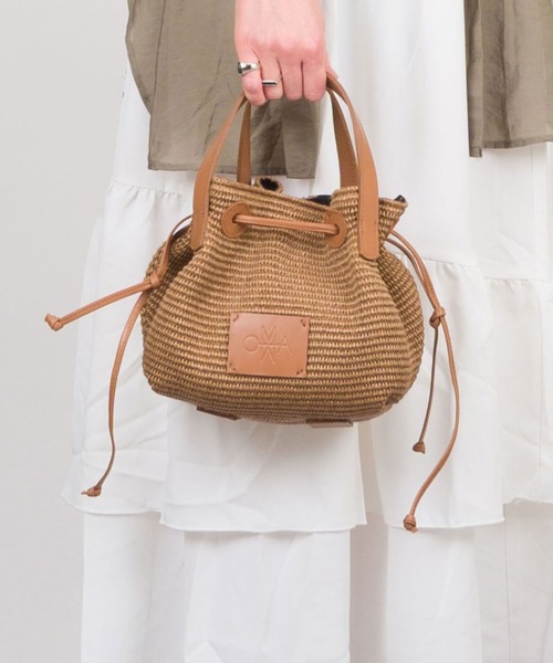 【セール】【OMMA/オーエムエムエー】ラフィア ショルダー ハンドバッグ 2WAY 巾着（ショルダーバッグ）｜M.R'+@（ミスター）