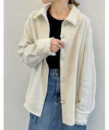 ツイードフリンジステンカラージャケット