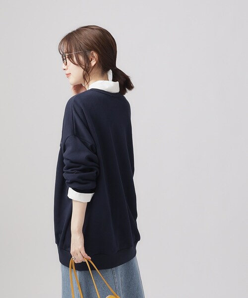 Cutie Blonde（キューティーブロンド）の「◆【体型カバー/洗える】前後差ヘム BIGシルエットスウェット（スウェット・レディース・ネイビー系3/ホワイト系その他/グレー系1/パープル系1/ブルー系5/チャコール・00）」の13枚目の写真