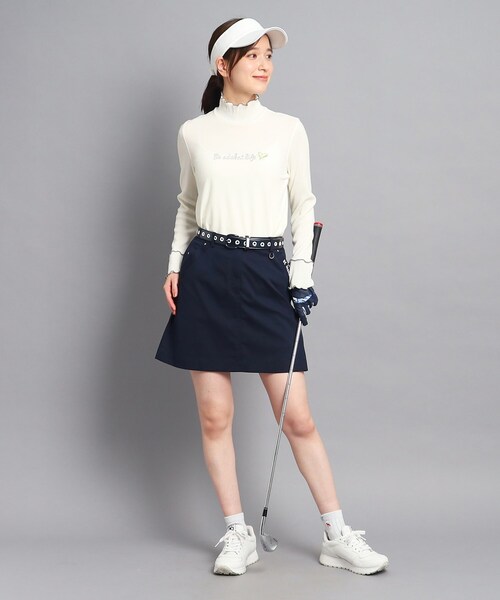 adabat(アダバット)の「◆メローフリル 長袖モックネックプルオーバー(Tシャツ/カットソー・レディース・ブルー/ホワイト/ライトグレー系9・38/36/40/42)」の9枚目の写真