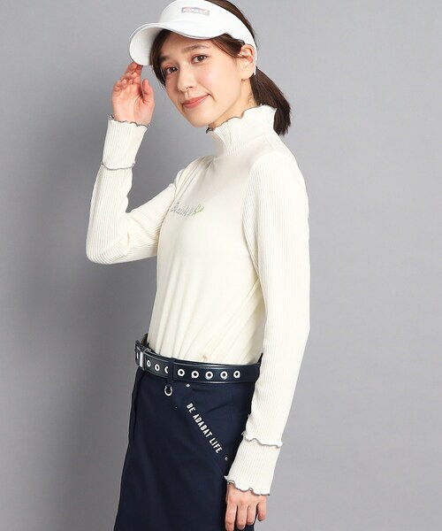 adabat(アダバット)の「◆メローフリル 長袖モックネックプルオーバー(Tシャツ/カットソー・レディース・ブルー/ホワイト/ライトグレー系9・38/36/40/42)」の8枚目の写真