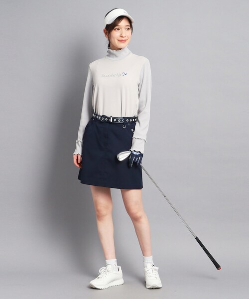 adabat(アダバット)の「◆メローフリル 長袖モックネックプルオーバー(Tシャツ/カットソー・レディース・ブルー/ホワイト/ライトグレー系9・38/36/40/42)」の4枚目の写真