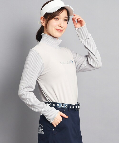 adabat(アダバット)の「◆メローフリル 長袖モックネックプルオーバー(Tシャツ/カットソー・レディース・ブルー/ホワイト/ライトグレー系9・38/36/40/42)」の10枚目の写真