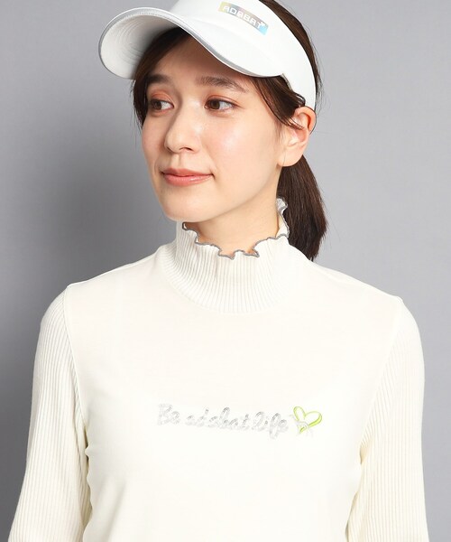 adabat(アダバット)の「◆メローフリル 長袖モックネックプルオーバー(Tシャツ/カットソー・レディース・ブルー/ホワイト/ライトグレー系9・38/36/40/42)」の17枚目の写真