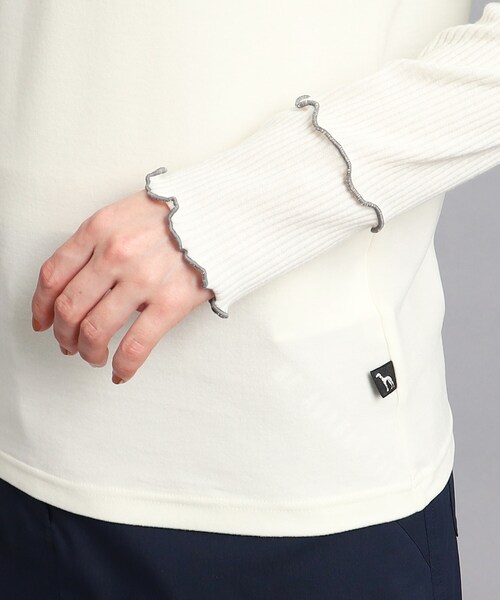 adabat(アダバット)の「◆メローフリル 長袖モックネックプルオーバー(Tシャツ/カットソー・レディース・ブルー/ホワイト/ライトグレー系9・38/36/40/42)」の16枚目の写真