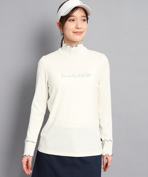 adabat(アダバット)の「◆メローフリル 長袖モックネックプルオーバー(Tシャツ/カットソー・レディース・ブルー/ホワイト/ライトグレー系9・38/36/40/42)」の14枚目の写真