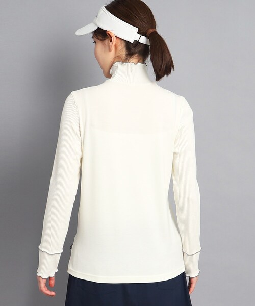 adabat(アダバット)の「◆メローフリル 長袖モックネックプルオーバー(Tシャツ/カットソー・レディース・ブルー/ホワイト/ライトグレー系9・38/36/40/42)」の12枚目の写真