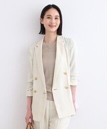 INDIVI | 【こなれSETUP／裏なし／UVケア／吸水速乾】ダブルジャケット(スーツジャケット)