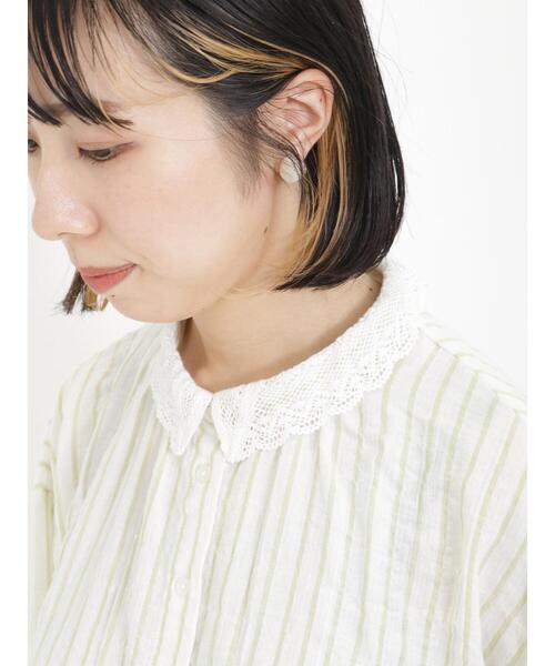 Samansa Mos2(サマンサ モスモス)の「柄アソートレース襟チュニック(チュニック・レディース・ブルー/ベージュ/チャコールグレー/キナリ/グリーン・F)」の14枚目の写真