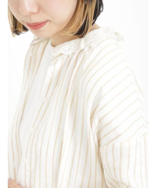 Samansa Mos2(サマンサ モスモス)の「柄アソートレース襟チュニック(チュニック・レディース・ブルー/ベージュ/チャコールグレー/キナリ/グリーン・F)」の12枚目の写真