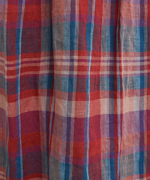 bulle de savon（ビュルデサボン）の「Linen Check rapスカート