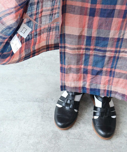 bulle de savon（ビュルデサボン）の「Linen Check rapスカート