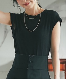 シアーノースリーブカットソー