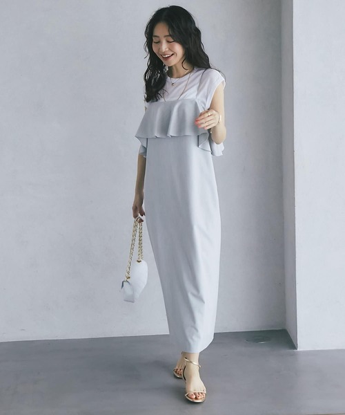 La boutique BonBon（ラブティックボンボン）の「シアーノースリーブカットソー（Tシャツ/カットソー・レディース・グレイッシュベージュ/ブラック/ホワイト・FREE）」の6枚目の写真