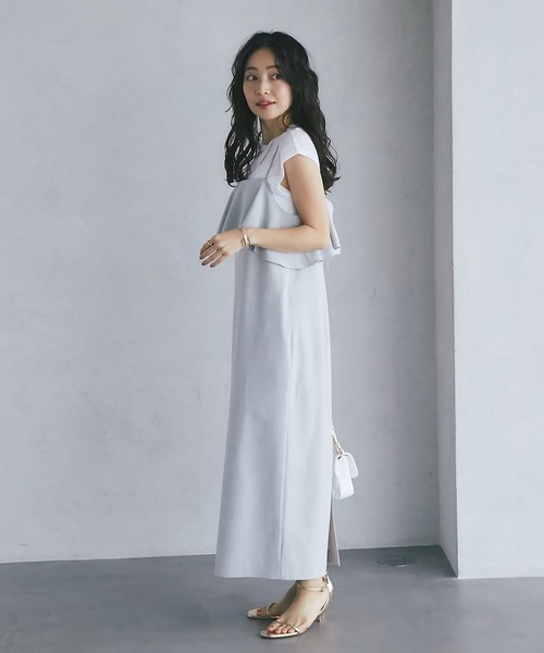 La boutique BonBon（ラブティックボンボン）の「シアーノースリーブカットソー（Tシャツ/カットソー・レディース・グレイッシュベージュ/ブラック/ホワイト・FREE）」の7枚目の写真