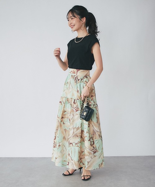 La boutique BonBon（ラブティックボンボン）の「シアーノースリーブカットソー（Tシャツ/カットソー・レディース・グレイッシュベージュ/ブラック/ホワイト・FREE）」の22枚目の写真