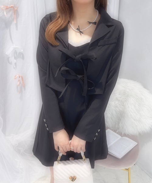 apres jour(アプレジュール)の「French Girly Collection リボンテーラードジャケット【ZOZOTOWN限定アイテム】(テーラードジャケット・レディース・グレー系その他/ブラック・X-LARGE/フリー)」の5枚目の写真