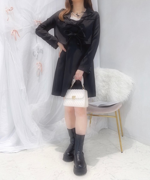 apres jour(アプレジュール)の「French Girly Collection リボンテーラードジャケット【ZOZOTOWN限定アイテム】(テーラードジャケット・レディース・グレー系その他/ブラック・X-LARGE/フリー)」の8枚目の写真
