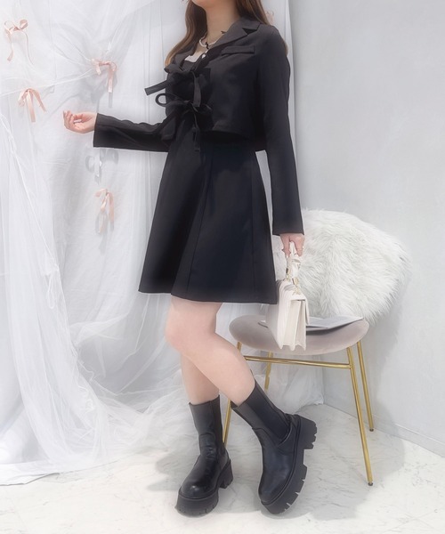 apres jour(アプレジュール)の「French Girly Collection リボンテーラードジャケット【ZOZOTOWN限定アイテム】(テーラードジャケット・レディース・グレー系その他/ブラック・X-LARGE/フリー)」の9枚目の写真