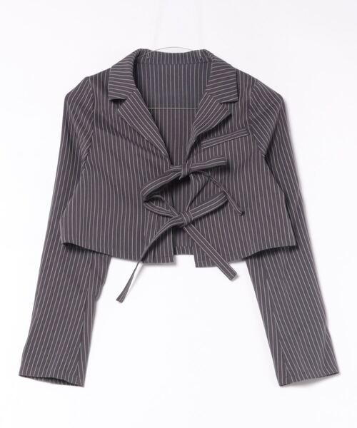 apres jour(アプレジュール)の「French Girly Collection リボンテーラードジャケット【ZOZOTOWN限定アイテム】(テーラードジャケット・レディース・グレー系その他/ブラック・X-LARGE/フリー)」の19枚目の写真