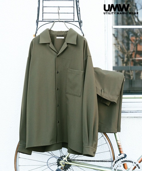 BAYFLOW（ベイフロー）の「[セットアップ可]UMW長袖シャツ 【UVケア・ストレッチ・イージーケア】（シャツ/ブラウス・メンズ・ネイビー/カーキ/ブラック・LARGE/MEDIUM）」の3枚目の写真