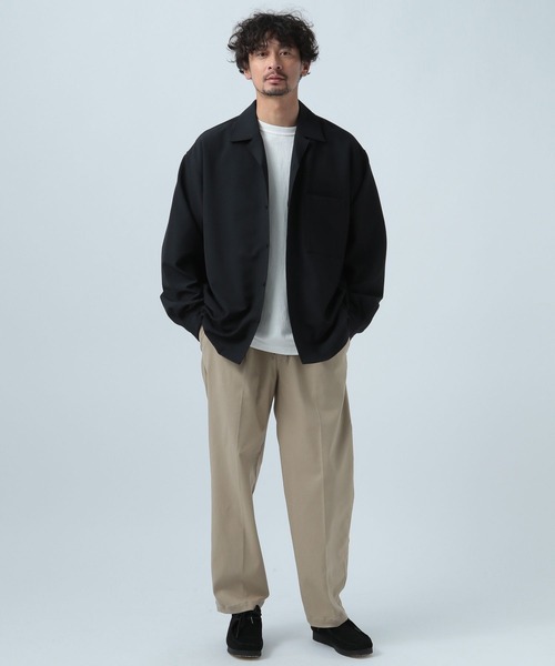 BAYFLOW（ベイフロー）の「[セットアップ可]UMW長袖シャツ 【UVケア・ストレッチ・イージーケア】（シャツ/ブラウス・メンズ・ネイビー/カーキ/ブラック・LARGE/MEDIUM）」の4枚目の写真