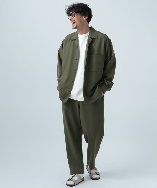 BAYFLOW（ベイフロー）の「[セットアップ可]UMW長袖シャツ 【UVケア・ストレッチ・イージーケア】（シャツ/ブラウス・メンズ・ネイビー/カーキ/ブラック・LARGE/MEDIUM）」の5枚目の写真