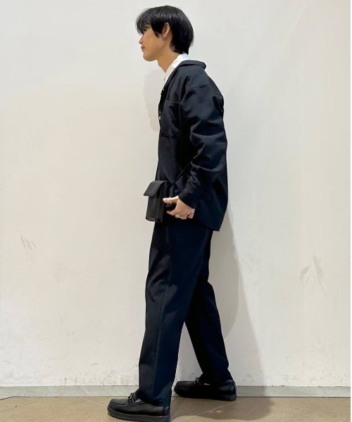 BAYFLOW（ベイフロー）の「[セットアップ可]UMW長袖シャツ 【UVケア・ストレッチ・イージーケア】（シャツ/ブラウス・メンズ・ネイビー/カーキ/ブラック・LARGE/MEDIUM）」の21枚目の写真