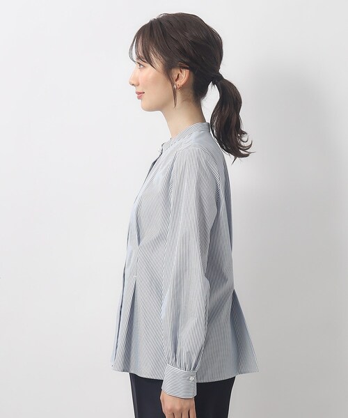 index（インデックス）の「◆バンドカラータックブラウス【洗濯機洗い可/イージーケア】（シャツ/ブラウス・レディース・ブルー系/サックスブルー/オフホワイト・36/38/42/40）」の17枚目の写真