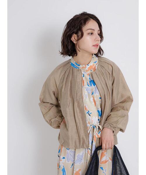 Te chichi CLASSIC（テチチクラシック）の「【ACAR】リネンブレンドブルゾン（ブルゾン・レディース・ベージュ/オフホワイト・F）」の3枚目の写真